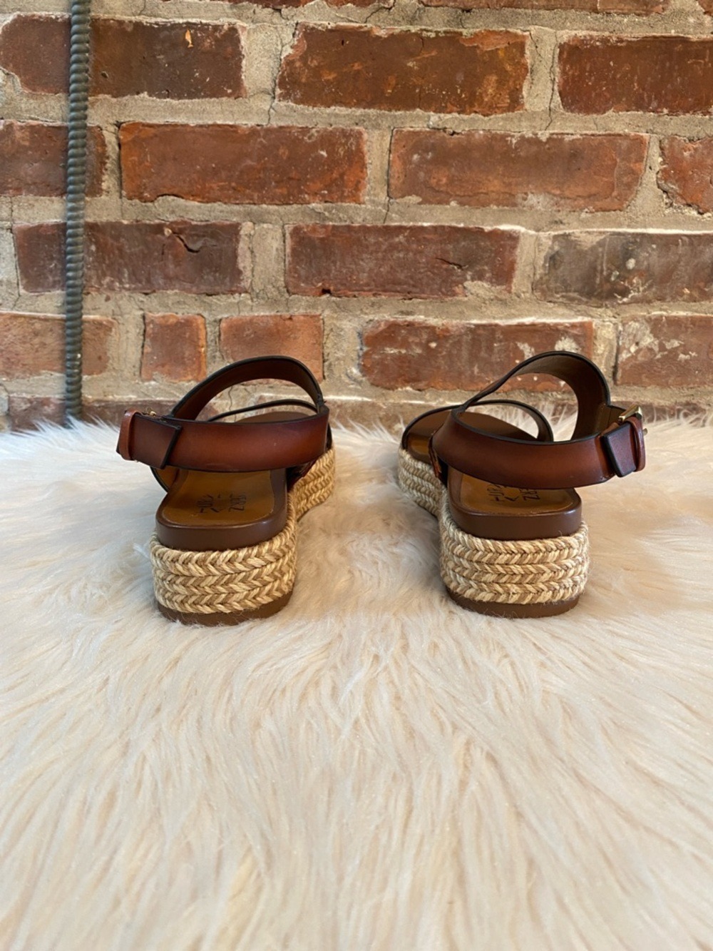 Naturalizer Patience Platform Brown Leather Sandals, Size 9.5 - Picture 5 of 16